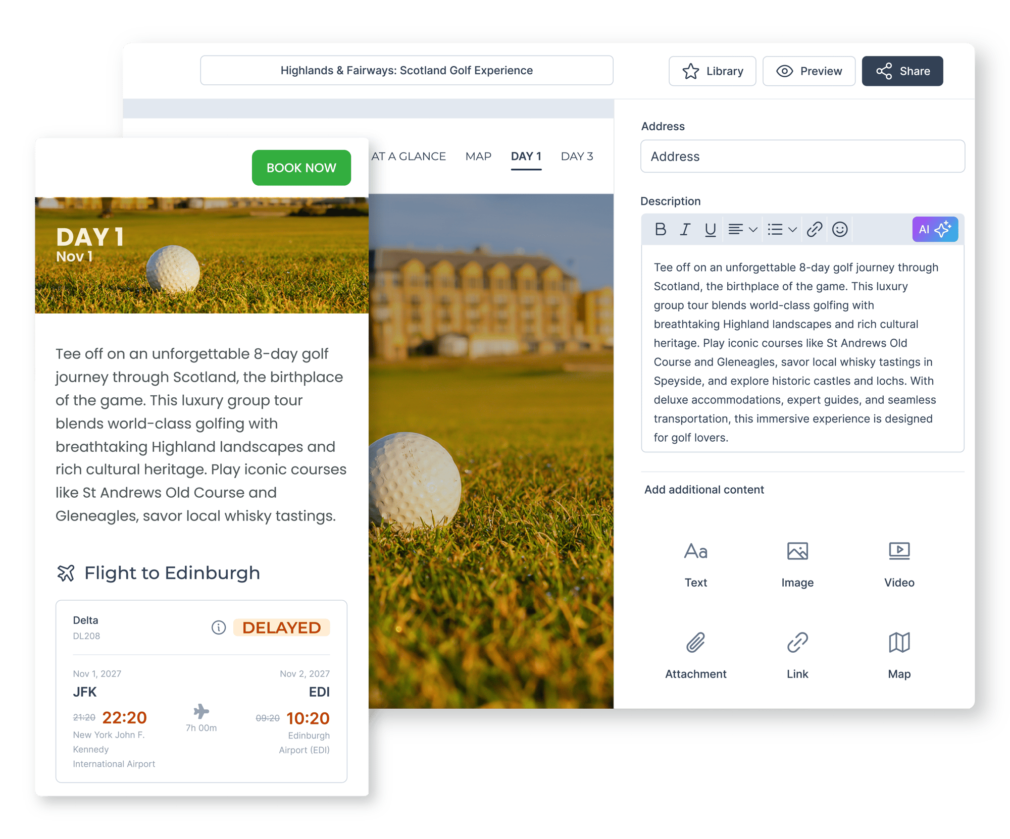 itinerary-Golf itinerary-Golf
